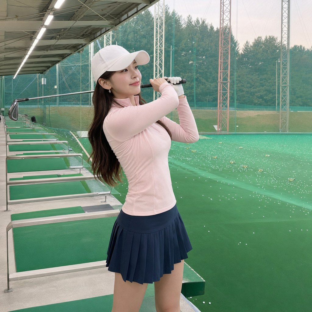 トップの位置を一つずつ修正する比較。左は肩が回らず腕で上げただけの以前のNG、右は深く捻転し下半身が安定した修正後の正しいトップ。